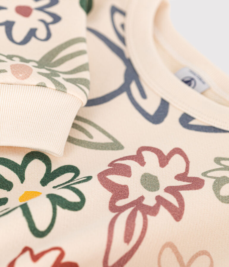 Lang&auml;rmeliges Kinder-Kleid aus Molton f&uuml;r M&auml;dchen weiss AVALANCHE/ MULTICO