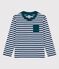 Langärmeliges Kinder-T-Shirt aus Baumwolle für Jungen blau MEDIEVAL/weiss MARSHMALLOW