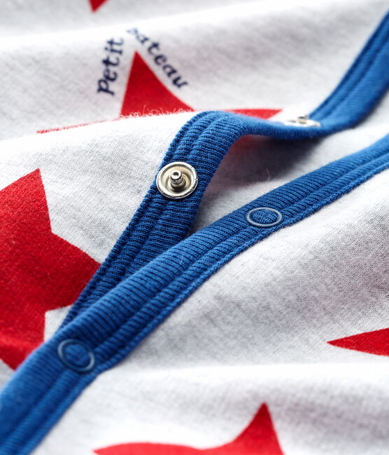 Baby-Strampler für Jungen grau POUSSIERE/weiss MULTICO