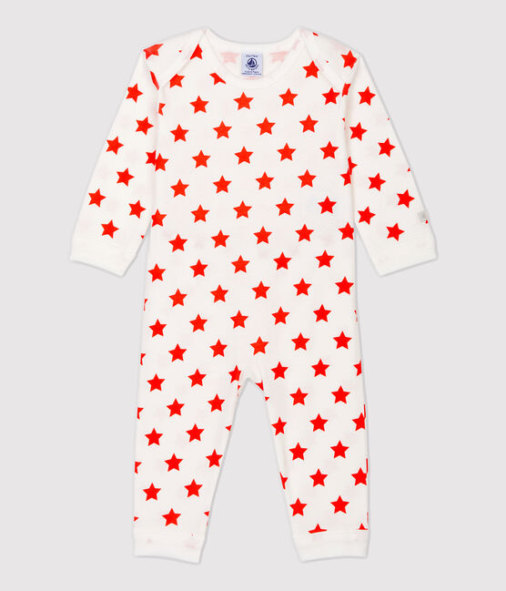Baby-Strampler ohne Füße aus Bio-Baumwolle mit Sternenmotiv TOURMALINE/ MARSHMALLOW