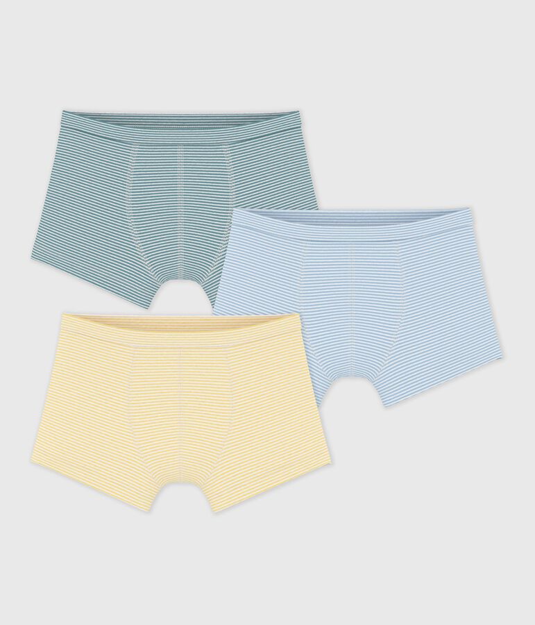 Set Kinder-Boxershorts aus Baumwolle mit &uuml;berzogenem Bund und Streifen variante 1