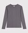 T-Shirt L’ICONIQUE aus Baumwolle mit rundem Ausschnitt für Damen grau BONGRIS