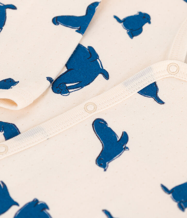 Strampler aus Doppeljersey mit Walross-Motiv weiss AVALANCHE/ MULTICO