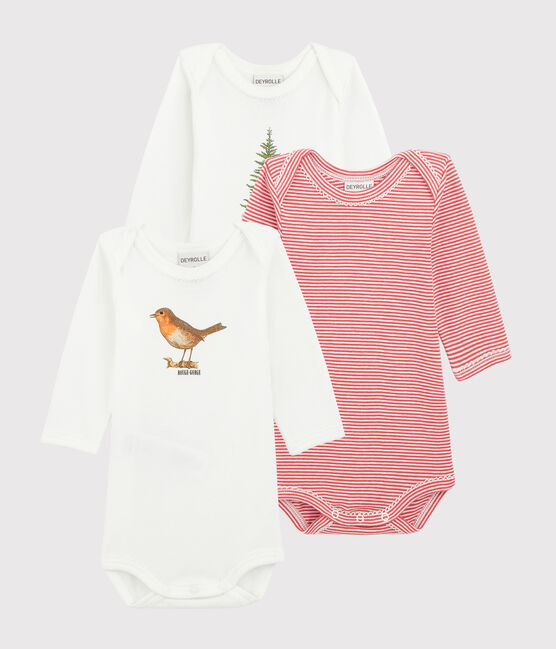 3er-Set langärmelige Baby-Bodys für Mädchen Petit Bateau x Deyrolle variante 1