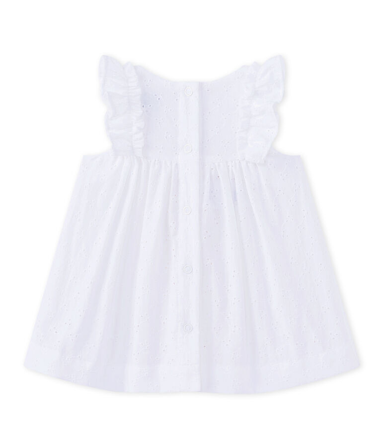 Besticktes Baby-M&auml;dchen-Kleid weiss ECUME