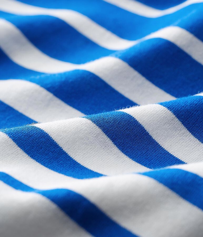 Gestreiftes kurz&auml;rmeliges baby-kleid m&auml;dchen blau/weiss