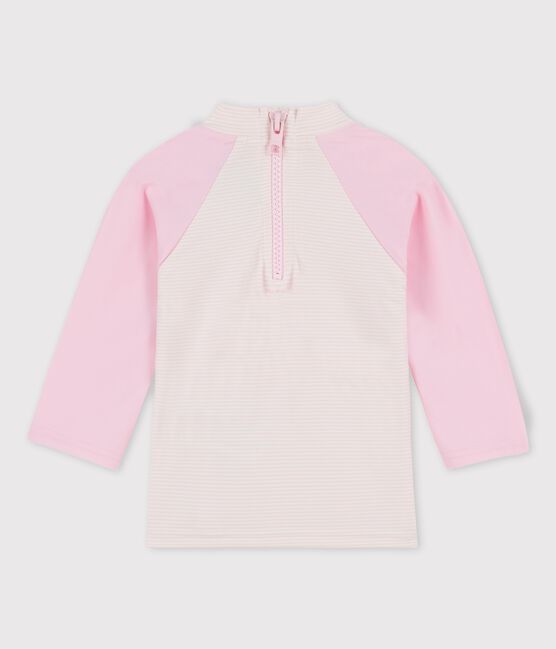 Baby-T-Shirt mit UV-Schutz aus recycelten Materialien rosa MINOIS/weiss MARSHMALLOW