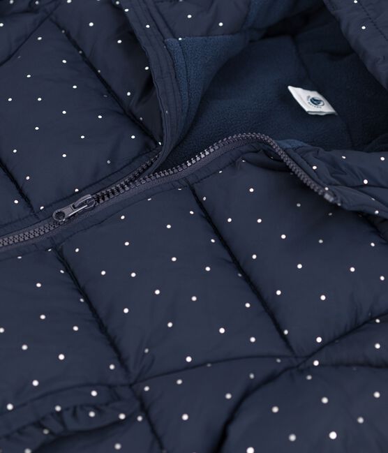 Gefütterte Kinder-Winterjacke für Mädchen blau SMOKING/ ARGENT