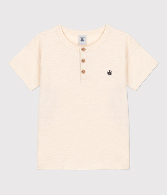 Kurzärmeliges Kinder-T-Shirt aus Baumwolle für Jungen naturfarben AVALANCHE