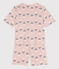 Kurzpyjama aus Baumwolle mit Tulpenmotiv für Damen rosa SALINE/weiss MULTICO