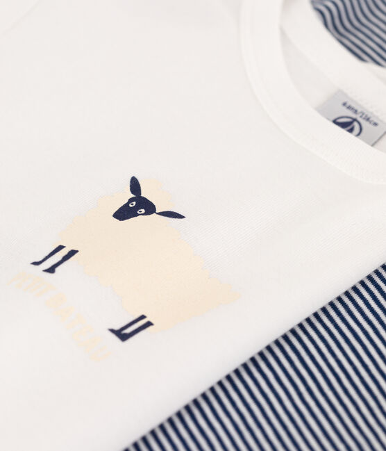 2er-Set langärmelige T-Shirts aus Baumwolle mit Ringelstreifen für Jungen variante 1