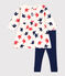 Langärmeliges Baby-Kleid und Leggings mit Vogelmotiv.  weiss AVALANCHE/ MULTICO