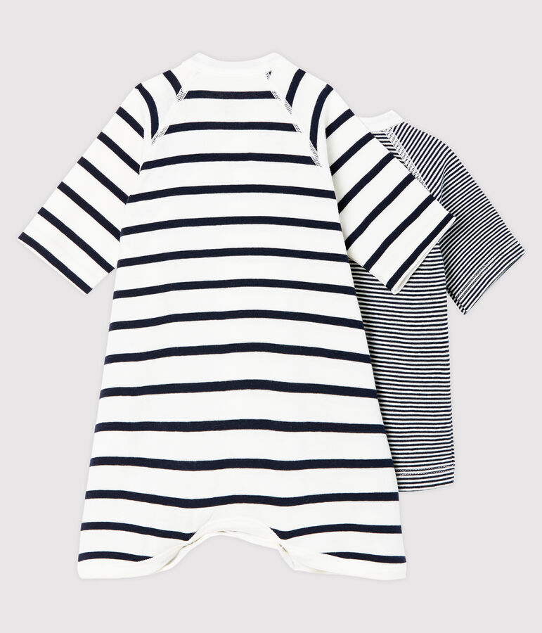 Set mit Kimono Body und Babyj&auml;ckchen aus Rippstrick vielfarbig