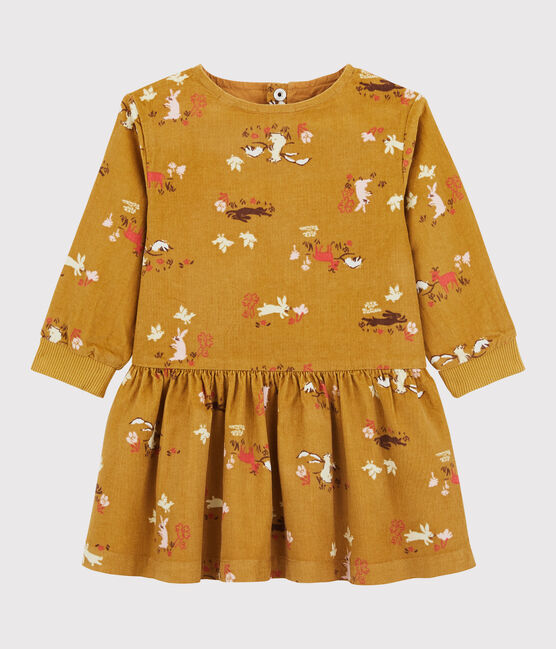 Baby-Kleid aus Cord für Mädchen gelb TOPAZE/ MULTICO
