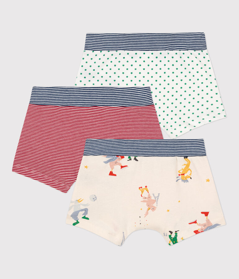 3er-Set Boxershorts aus Baumwolle f&uuml;r Jungen, eine davon phosphoreszierend vielfarbig