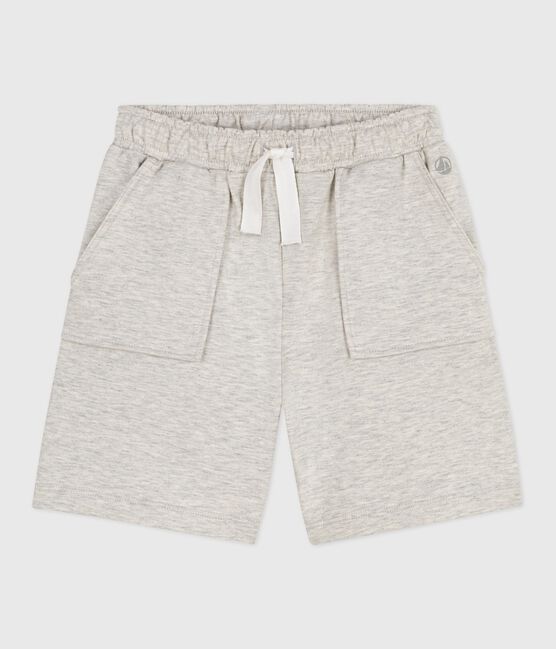 Kinder-Bermudashorts aus einfarbiger Baumwolle grau BELUGA CHINE