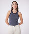 Damen-Tanktop L’Iconique aus gestreifter Baumwolle blau SMOKING/weiss MARSHMALLOW