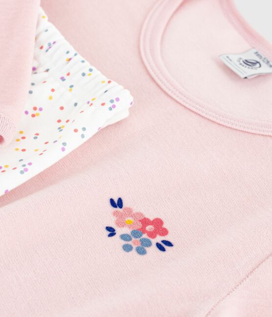 Kinder-Nachthemd und Leggings aus Nicki rosa JOLI/weiss MULTICO