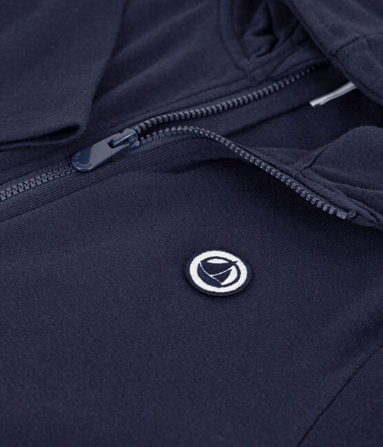 Kinder-Kapuzensweatshirt mit Reißverschluss aus Baumwolle blau SMOKING