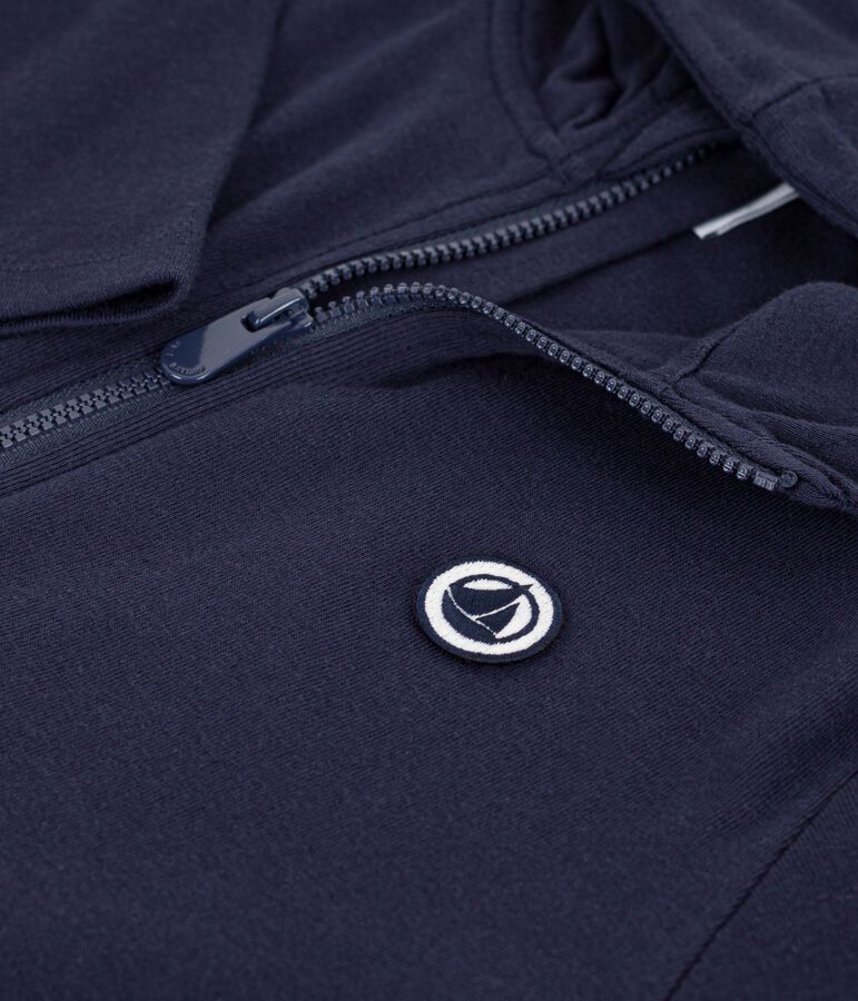 Kinder-Kapuzensweatshirt mit Rei&szlig;verschluss aus Baumwolle blau