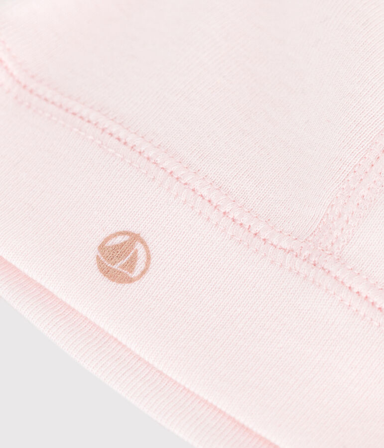 Baby-M&uuml;tze aus einfarbiger Baumwolle rosa