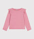 Langärmeliges Kinder-T-Shirt aus Rippstrick für Mädchen
