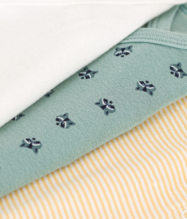 3er-Set lang&auml;rmelige Wickelbodys aus Baumwolle vielfarbig