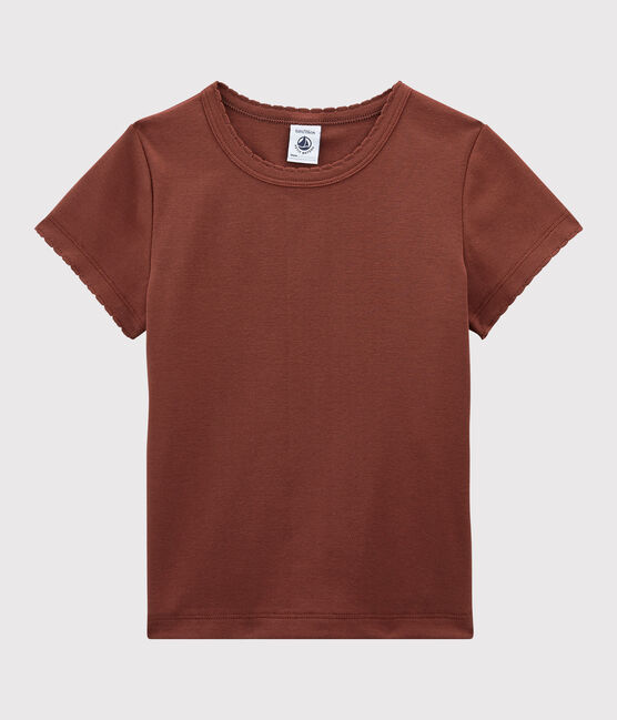 Klassisches Kinder-T-Shirt aus Baumwolle für Mädchen/Jungen orange MADRAS
