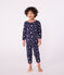 Kinder-Pyjama aus Molton mit Stern-Motiv blau SOIR/ MARSHMALLOW