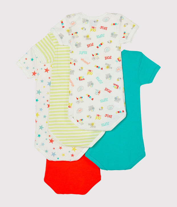 5er-Set kurz&auml;rmelige Baby-Bodys f&uuml;r Jungen vielfarbig