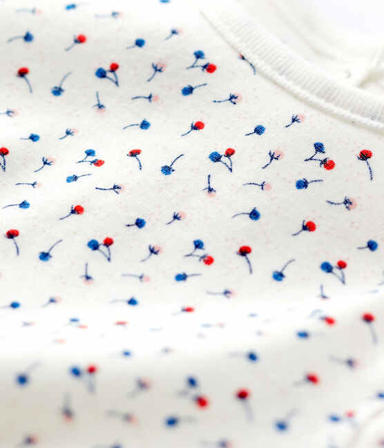 Baby-Bluse aus Baumwolle. weiss MARSHMALLOW/weiss MULTICO
