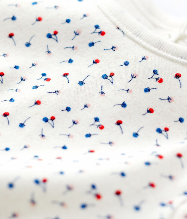 Baby-Bluse aus Baumwolle. weiss/vielfarbig