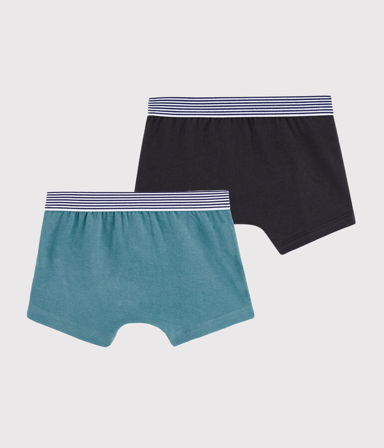 Set mit 2 einfarbigen Boxershorts f&uuml;r kleine Jungen vielfarbig