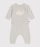 Baby-Set aus Woll- und Baumwoll-Strick beige MONTELIMAR CHINE