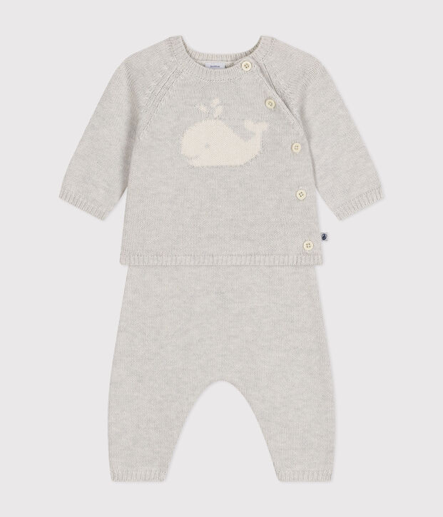 Baby-Set aus Woll- und Baumwoll-Strick MONTELIMAR CHINE