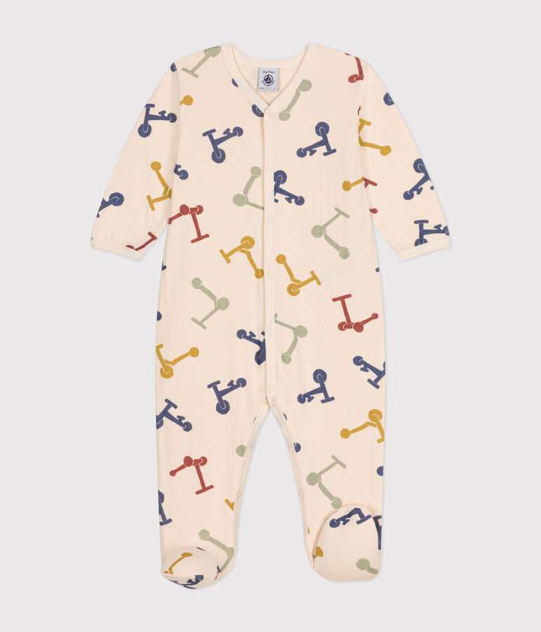 Babypyjama aus Baumwolle mit Printmotiv naturfarben/vielfarbig