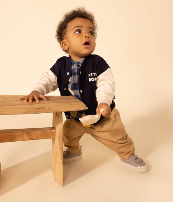 Baby College-Jacke aus Molton. blau SMOKING/ AVALANCHE