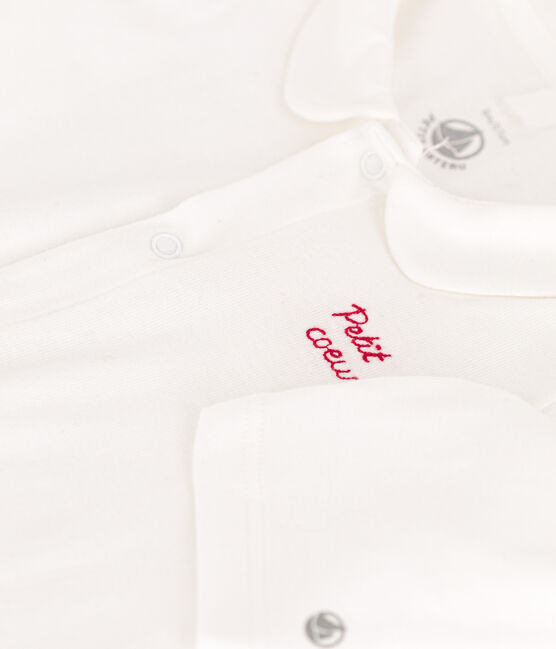 „Petit Coeur“-Pyjama aus Baumwolle weiss MARSHMALLOW