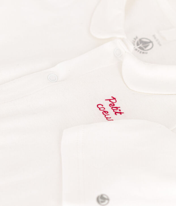&bdquo;Petit Coeur&ldquo;-Pyjama aus Baumwolle weiss