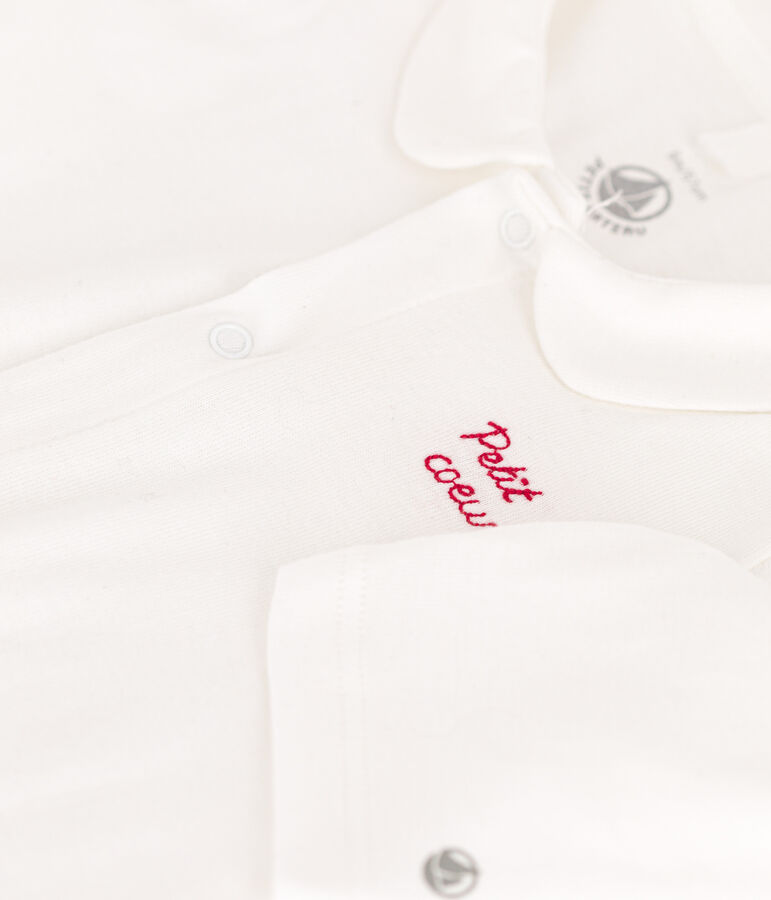 &bdquo;Petit Coeur&ldquo;-Pyjama aus Baumwolle weiss