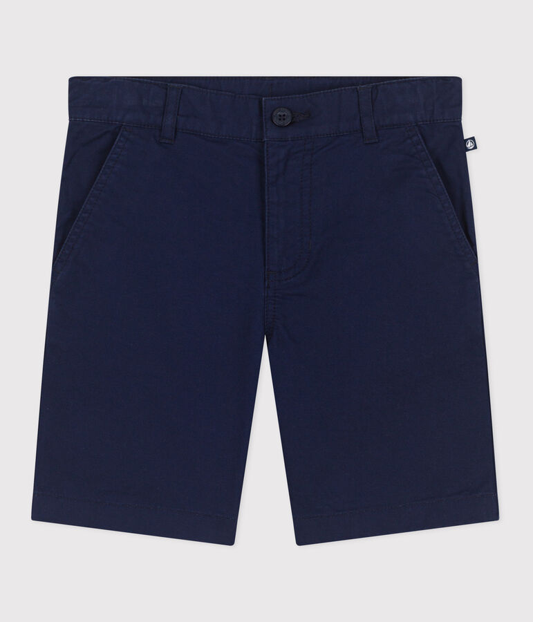 Kinder-Bermudashorts aus einfarbiger Baumwolle blau