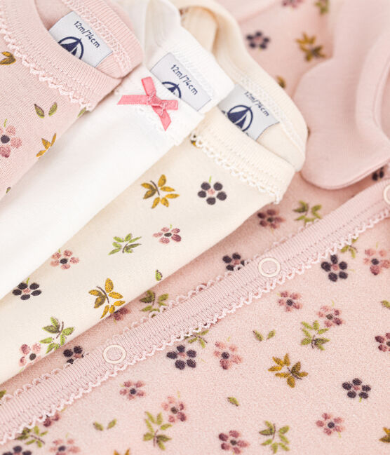 Baby-Set Strampler und 3 Bodys mit Blumenmotiv variante 1