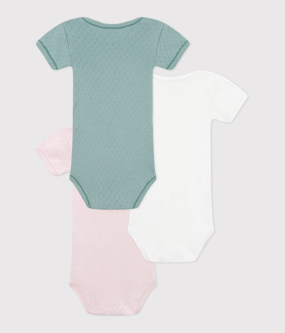 3er-Set kurzärmeliger Baby-Bodys aus einfarbiger Baumwolle  variante 1