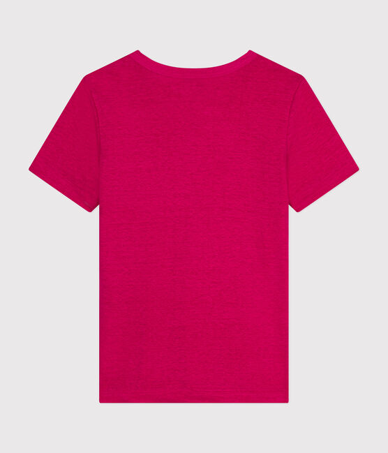 Damen-T-Shirt L'Iconique aus Leinen rosa DELHI
