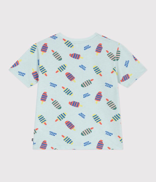Kurz&auml;rmeliges Kinder-T-Shirt aus Baumwolle mit Motiv blau/vielfarbig
