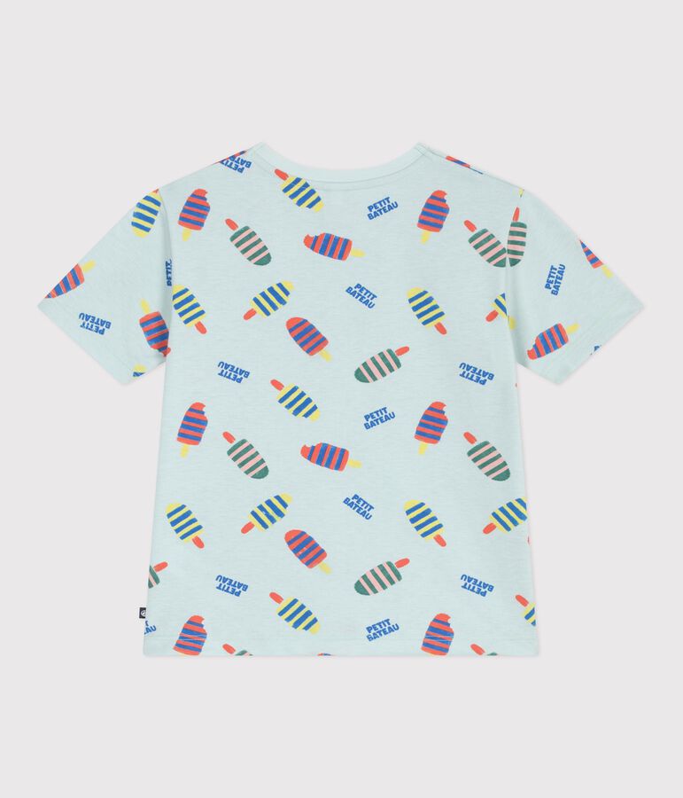 Kurz&auml;rmeliges Kinder-T-Shirt aus Baumwolle mit M&ouml;wenmotiv blau/vielfarbig
