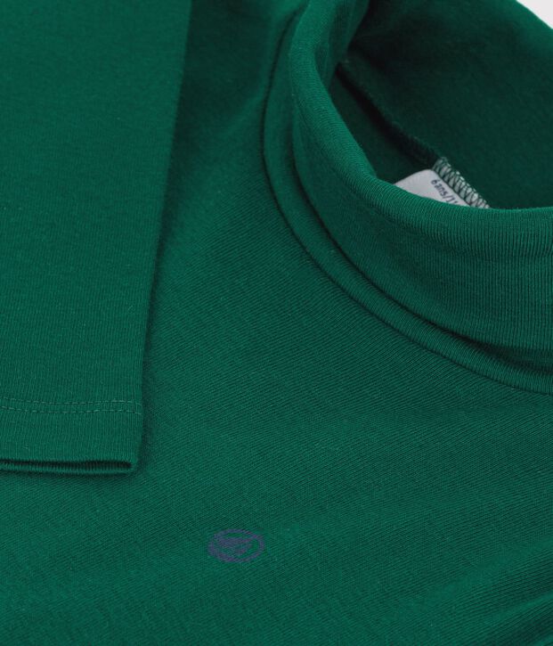 Kinder-Rollkragenshirt aus einfarbiger Baumwolle TREE