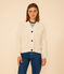 Damen-Cardigan mit Patentmuster aus Baumwolle naturfarben AVALANCHE