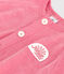 Baby-Kurzoverall aus einfarbigem Baumwoll-Frottee mit Aufn&auml;her rosa
