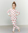Molton-Pyjama für kleine Mädchen-Jungen weiss MARSHMALLOW/rot TERKUIT
